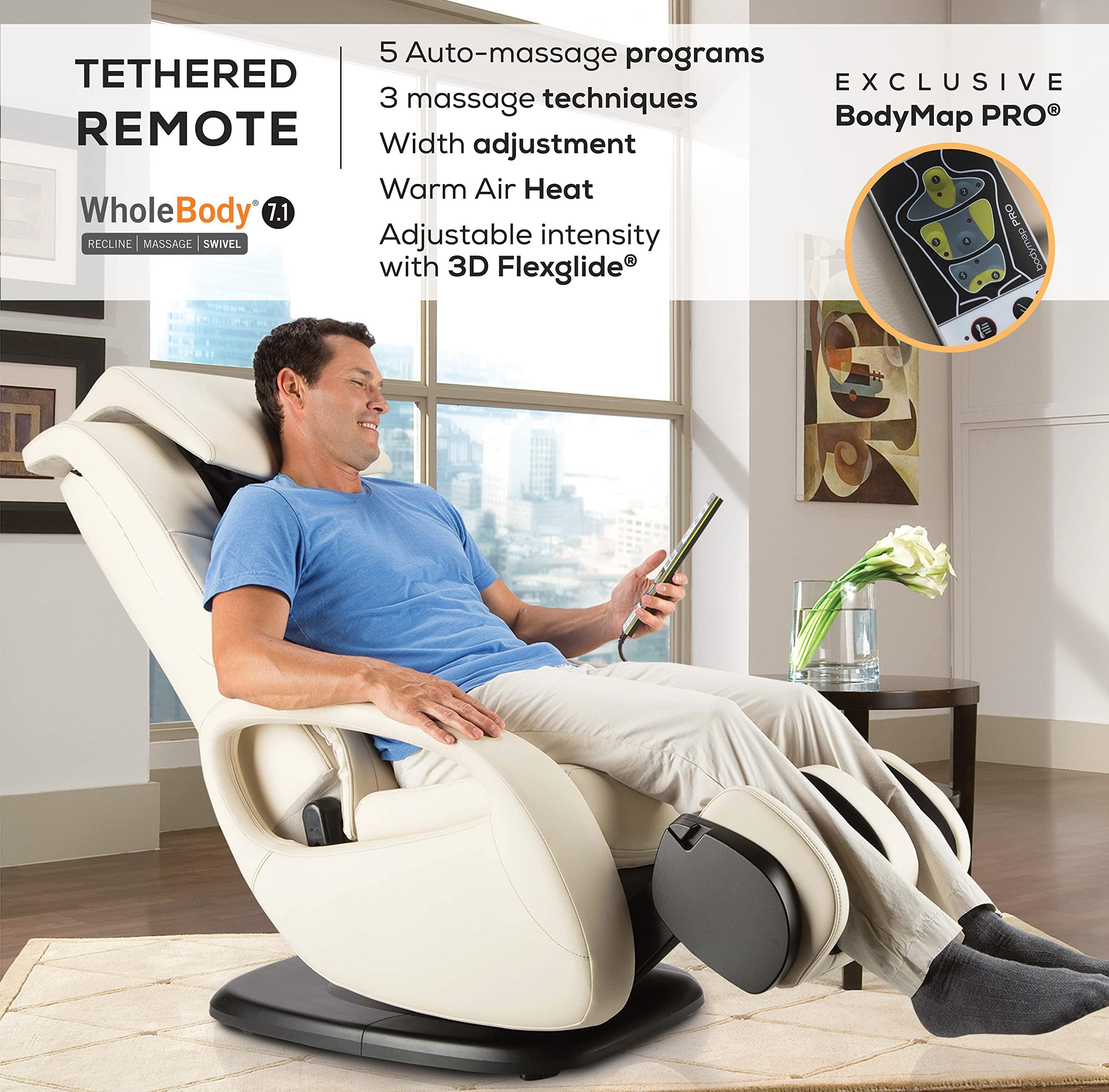 Human Touch Human Touch WholeBody 7.1 Living Room Recliner Massage Chair - Full Body Professional Grade Personal Massage - Relaxation w Heat for Targeted Stress + Muscle Pain Relief with Foot Calf - Espresso
