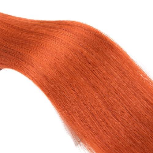 Fridnae #350 Straight Ginger Bundles Human Hair Orange Bundles 24 26 28 Inch Soft and Healthy Human Hair 3 Bundles for Black Women Extension