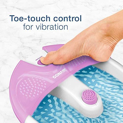 Conair Conair Soothing Pedicure Foot Spa Bath with Soothing Vibration Massage, Deep Basin Relaxing Foot Massager with Jets, Pink/White
