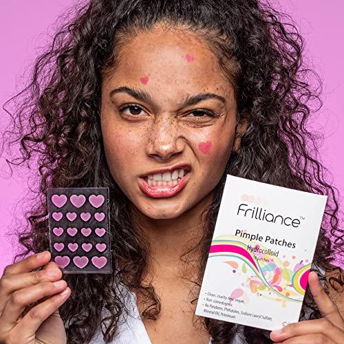Frilliance Frilliance Pink Heart Shaped Hydrocolloid Acne Pimple Patches for Zits and Blemishes (18 Count, 2 Sizes) Spot Treatment Stickers for Face & Skin, Vegan and Cruelty Free