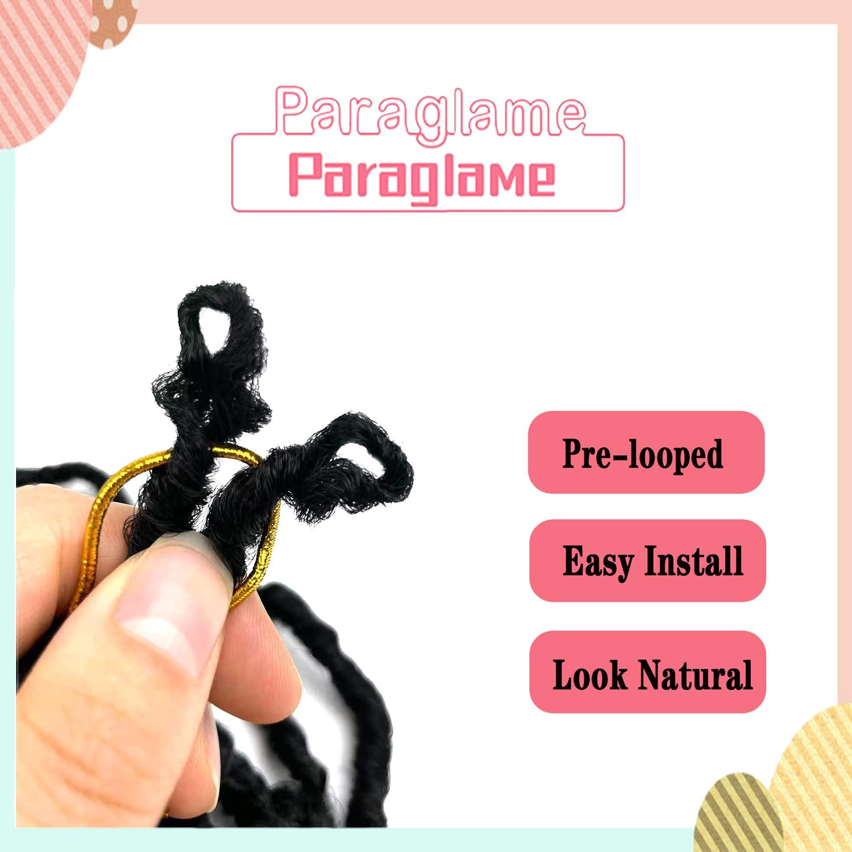 Paraglame Ombre Faux Locs Crochet Hair 14 Inch New Soft Locs 8 Packs Pre-looped Crochet Braids Short Soft Goddess Locs Curly Wavy Croceht Hair for Women(1B/30/27, 8packs)