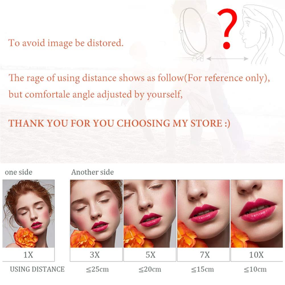 DMNSDD Countertop Makeup Mirrors, 8 inch Double Sided Brass Magnifying Mirror, Tabletop 360 Swivel Cosmetic Vanity Shaving Mirrors,Chrome,7X