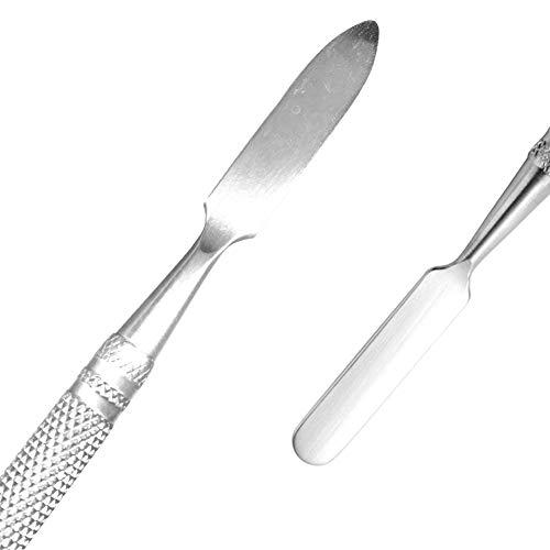 ACKLLR ACKLLR 2 Pack Professional Makeup Palette, 2 Types Pro Lady Stainless Steel Cosmetic Artist Spatula with Spatula Tool for Mixing Foundation