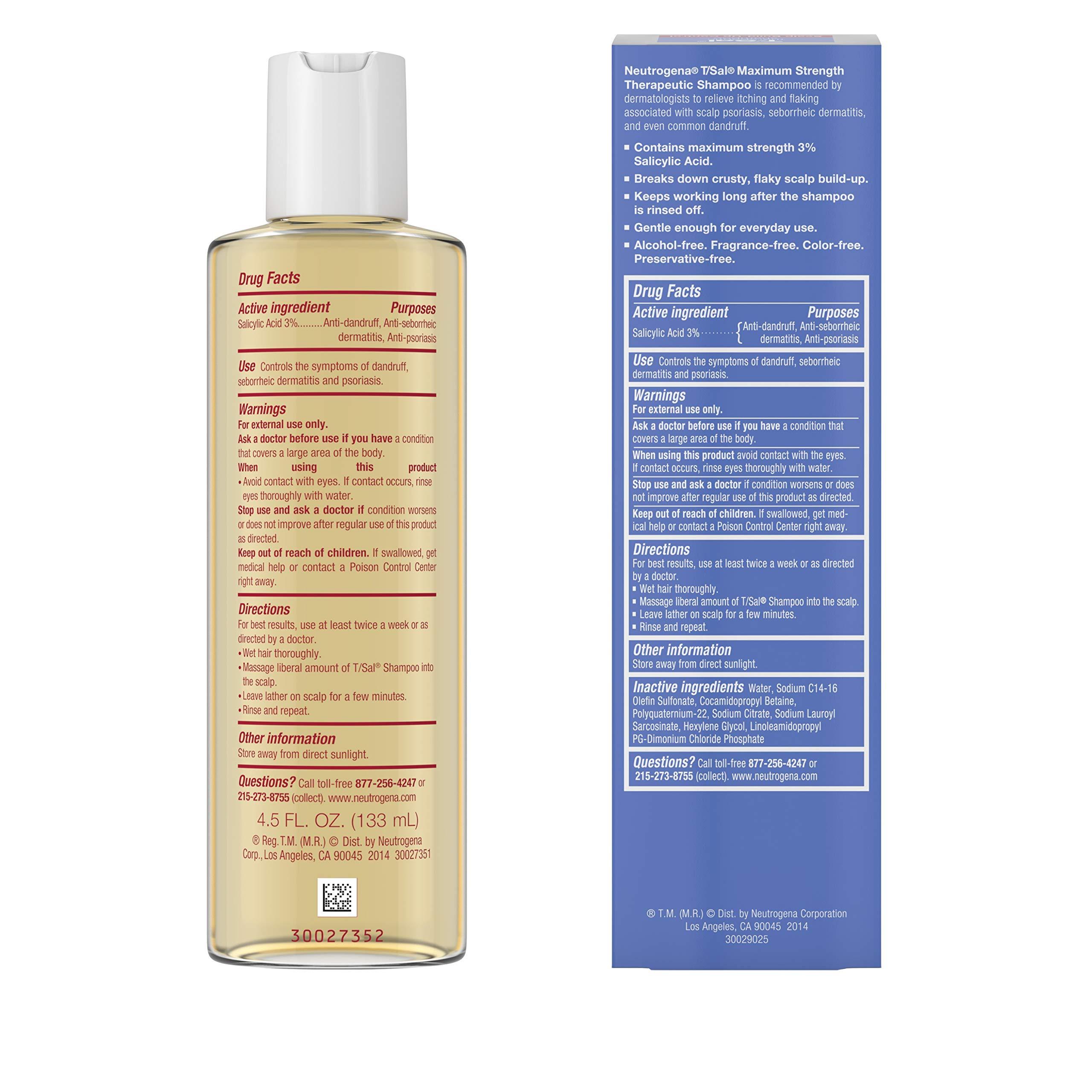 Neutrogena Neutrogena T/Sal Therapeutic Shampoo, Scalp Build-Up Control 4.5 oz, 130 fl oz