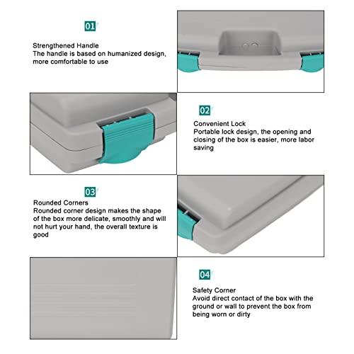 Serlium Ladies Cosmetic Case Light Weight Beauty Tool Box Portable Salon Tools Cosmetic Storage Case High Strength Plastic Salon Toolbox for Travel