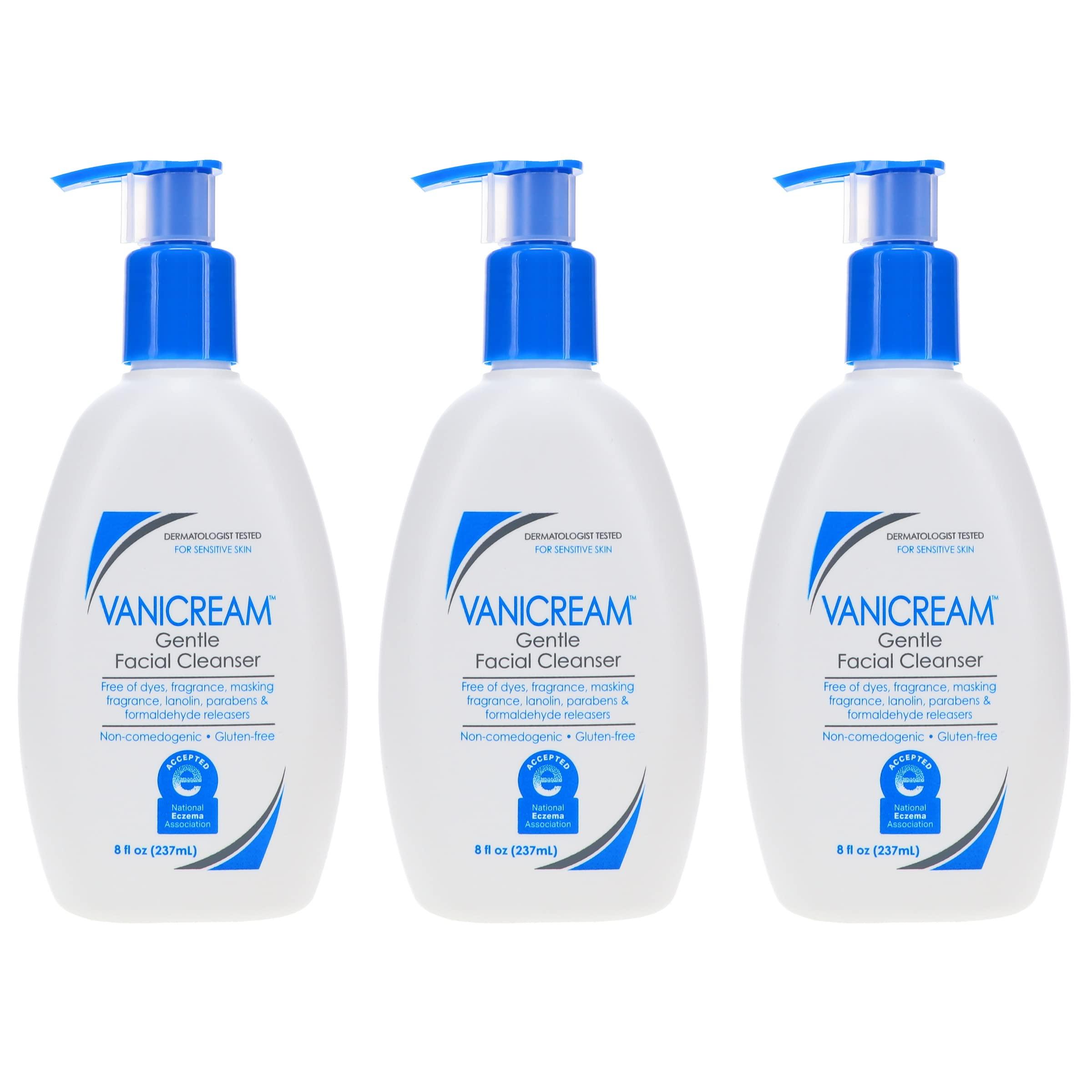 Vanicream Vanicream Gentle Facial Cleanser for Sensitive Skin, 8 Oz (Pack of 3), Unscented, 24 Fl Oz