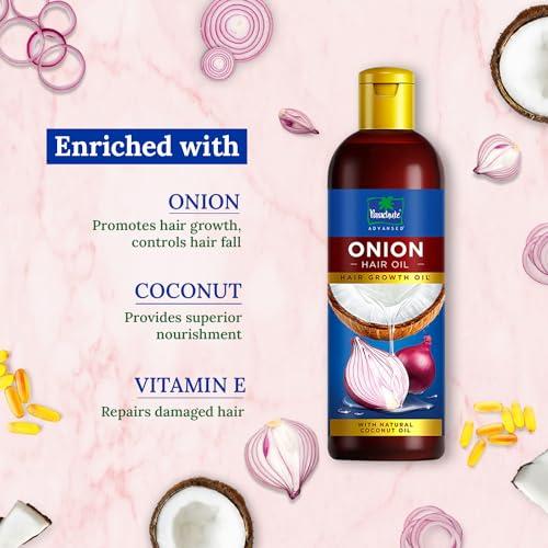 Parachute Advansed Parachute Advansed Onion Hair Oil with Natural Coconut Oil & Vitamin E, 6.7 Fl.oz. - For Longer, Stronger, Healthier Hair, Promotes Growth, Hair Fall Control, All Hair Types, Blue