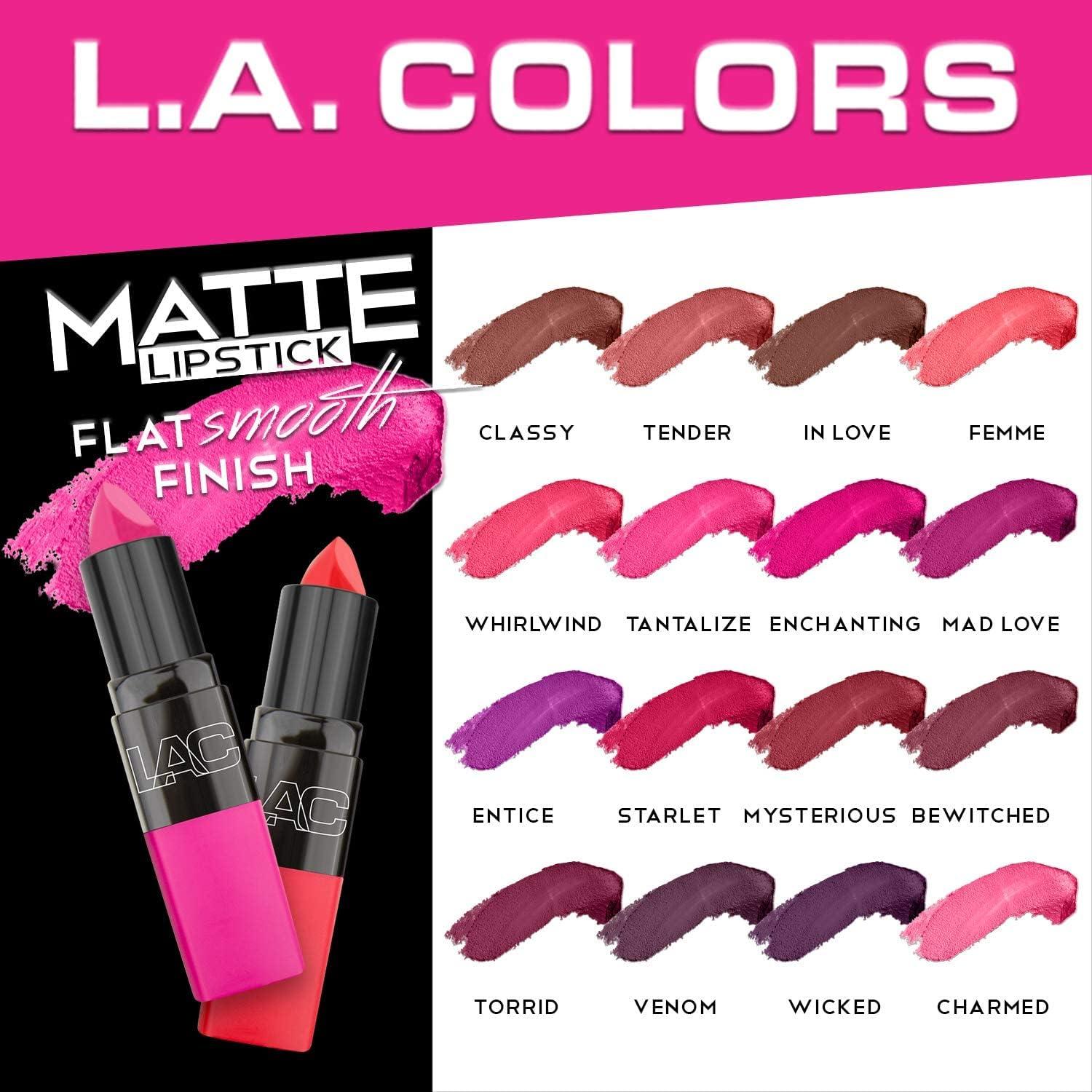 L.A. COLORS L.A. COLORS Matte Lipstick, Entice CML469 (Pack of 2)