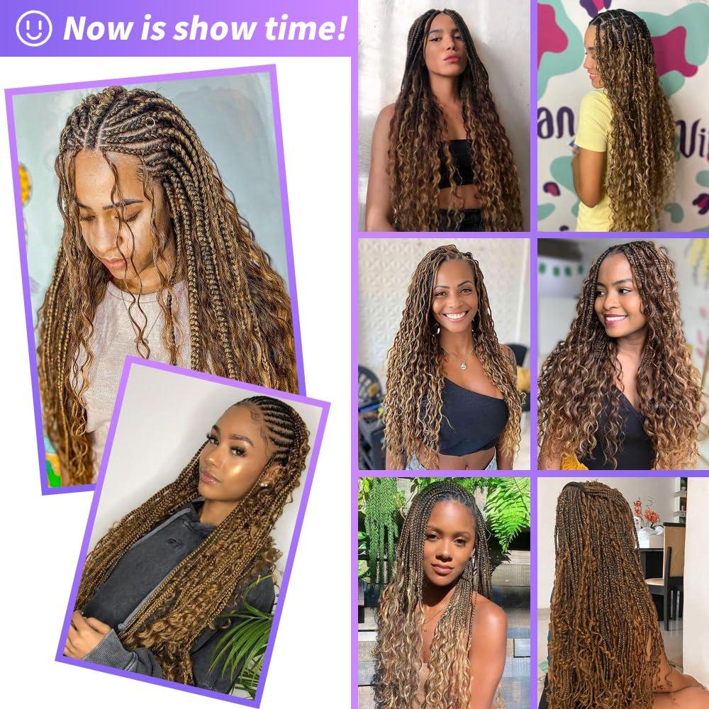 kloiynj Human Braiding Hair Water Wave Bulk Human Hair For Braiding 100g (1pack-2bundles) No Weft 100% Unprocessed Virgin Human Braiding Hair For Boho Braids Water Wave Micro Braiding Human Hair 16inch #4/27