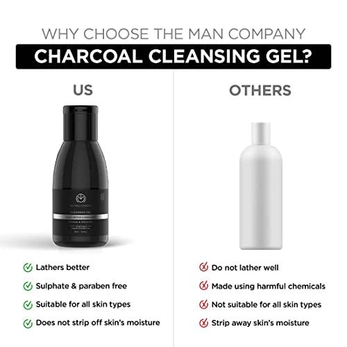 The Man Company The Man Company Charcoal Cleanser for Oily Skin, Gel Based Cleanser (Black Pepper & Bergamot), Blackhead Cleanser, Oily Skin Facial Cleanser, 3.3 oz