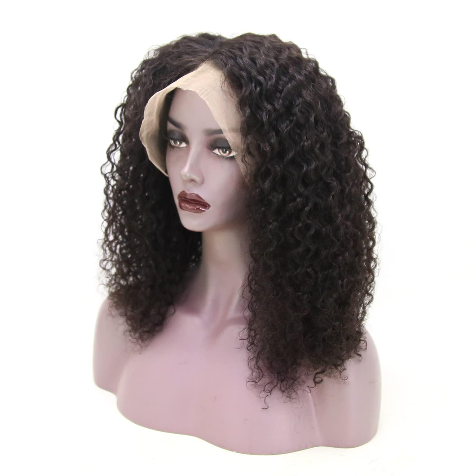 zigzag hair zigzag hair Short Bob Curly Lace Front Wig Human Hair for Black Women 180% Density Loose Deep Curly HD Transparent 13x4 Lace Wig Middle Part Pre Plucked with Baby Hair (16 Inch, Curly)