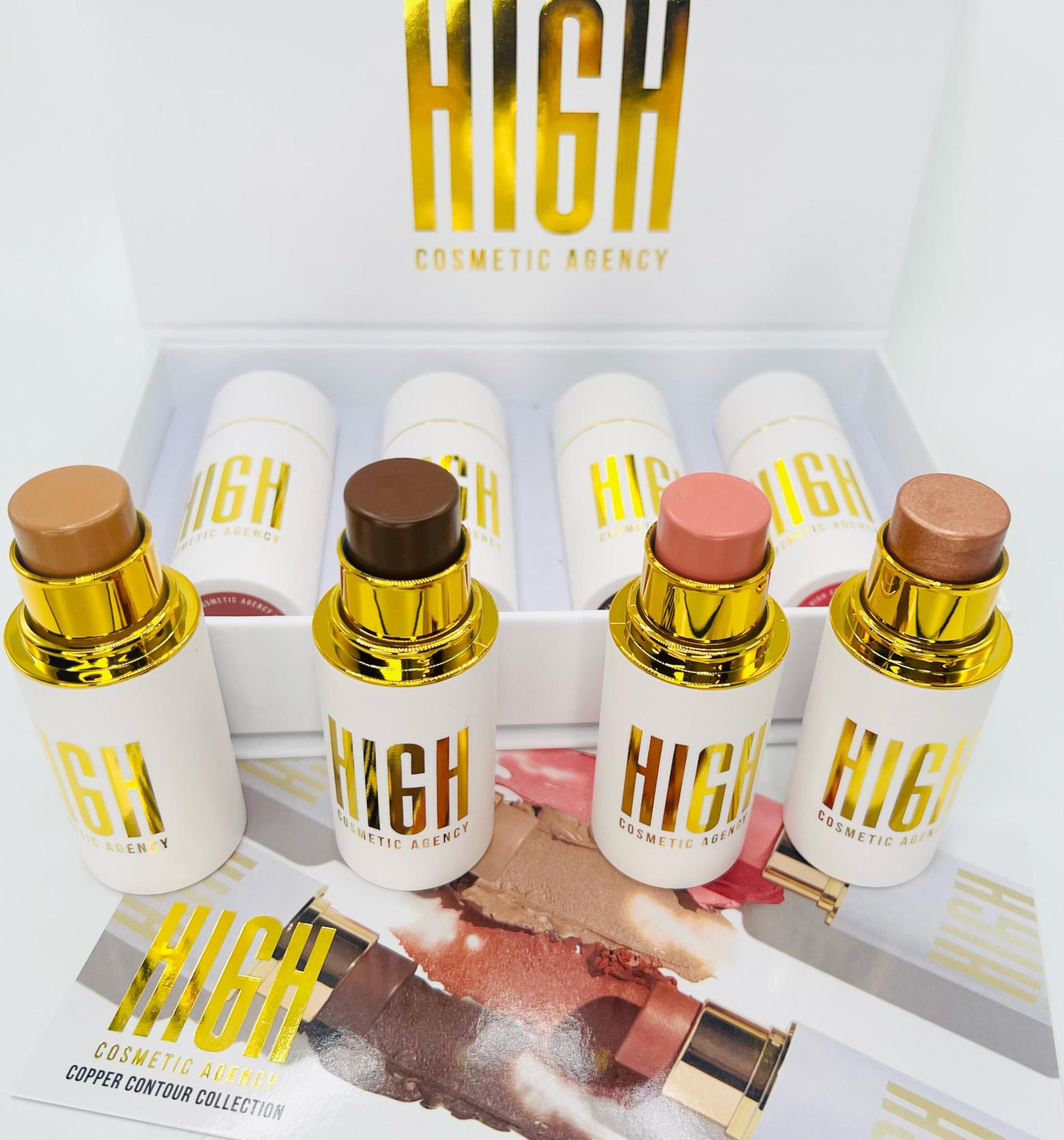 HIGH COSMETIC AGENCY LUXURY COOPER CONTOUR COLLECTION, luxury contour collection set, Copper Luxe Contour Stick Set,Opulent Copper Contour Collection,Gleaming Copper Contour Kit, Radiant Copper Contour Cream Set