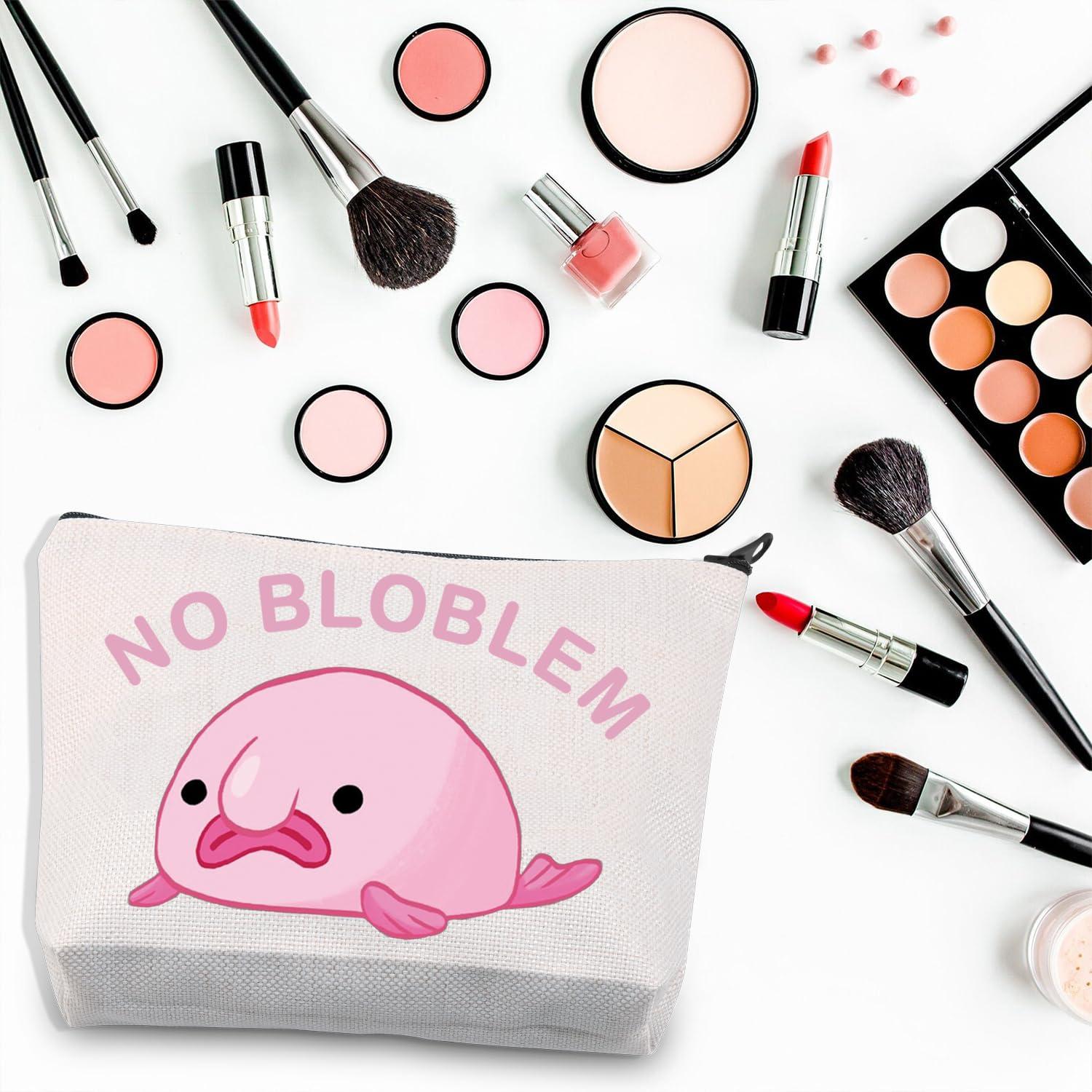 BDPWSS BDPWSS Blobfish Makeup Bag Blobfish Lover Gift No Bloblem Gift For Blobfish Fans Gift Fish Lover Gift Sea Animal Lovers Gift (No Bloblem)