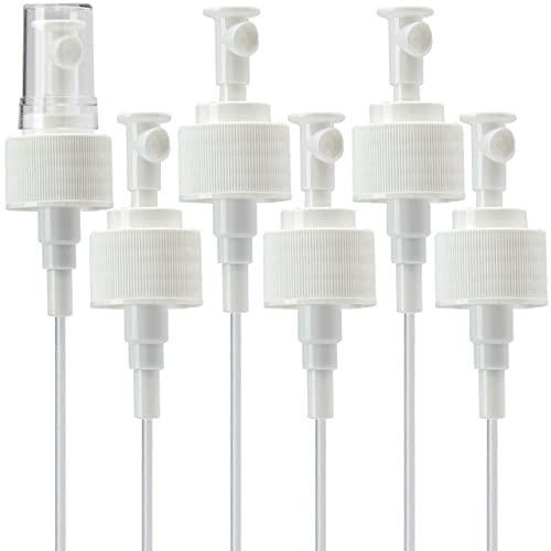 Mop Mob Leak Proof Fine Mist Spray Head 6 Pk. Plunger Sprayer Replacement Cap for Large Bottles, BPA-free 24/410 Thread Fingertip Pump Mister Top with 9.25 in. Tube for Home, Cleaning, Beauty + Hair Care