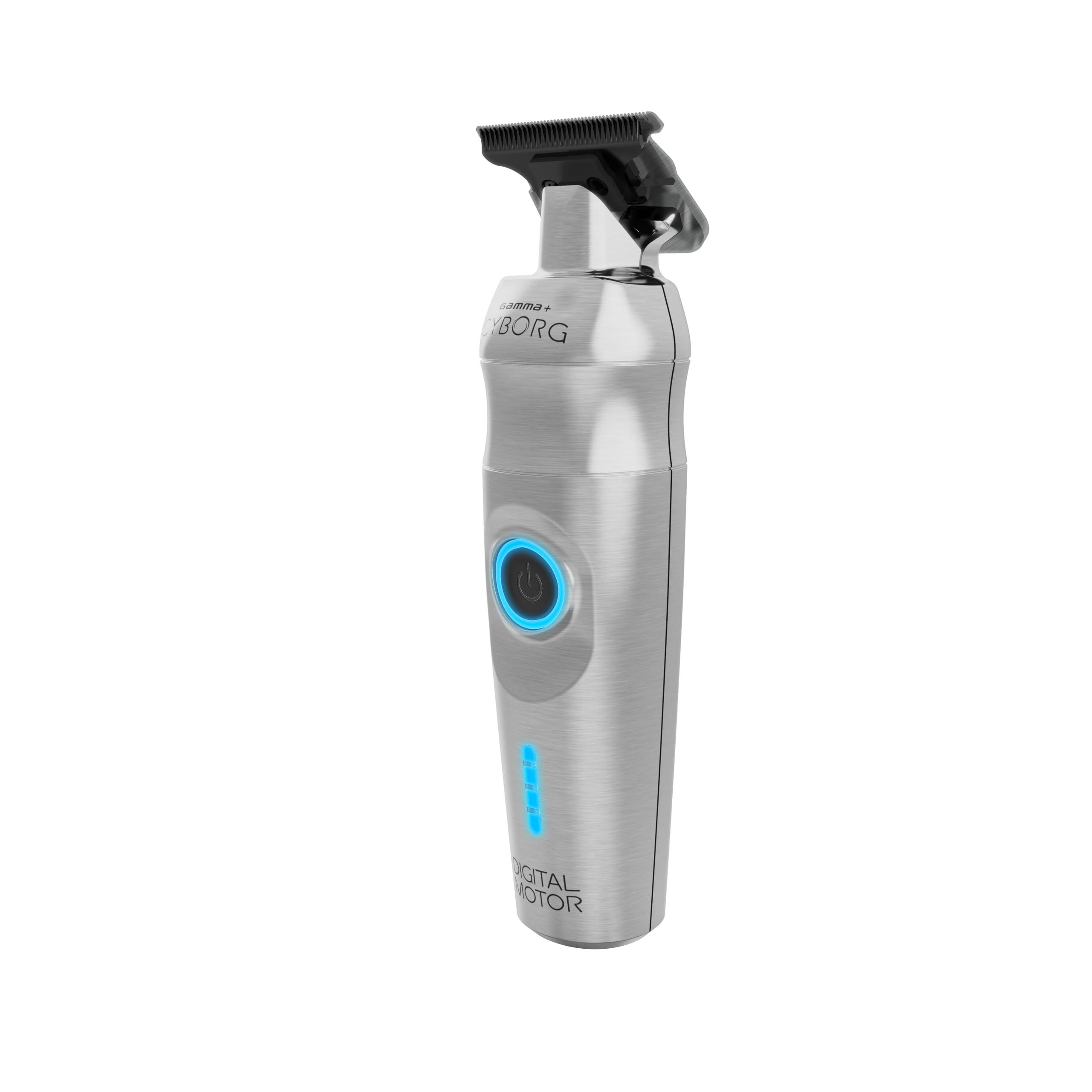 GAMMA+ GAMMA+ Cyborg Professional Metal Hair Clipper and Trimmer Bundle Deal with Digital Brushless Motor