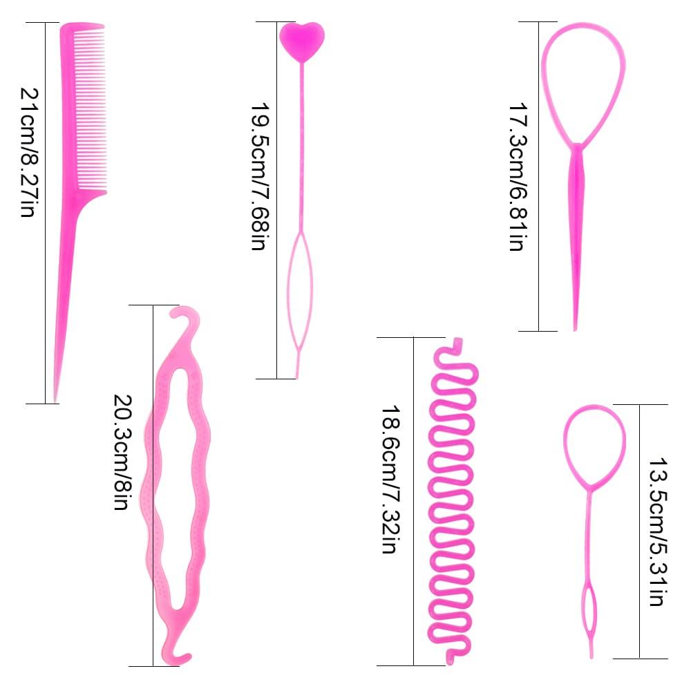 TCOTBE TCOTBE 2 Sets Topsy Tail Hair Accessories - DIY Braiding Tool Kit for Girls and Women, Updos, Ponytails, and French Braids