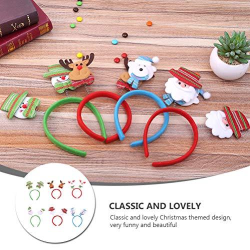 minkissy Minkissy Christmas Headbands Boppers, 6pcs Christmas Hair Bands Head Boppers Snowman Santa Claus Reindeer Headband for Christmas Party
