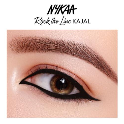 NYKAA Nykaa Cosmetics Rock the Line Eyeliner, 001 Jet Black, 0.01 oz - Smudge-Proof and Transfer-Resistant Formula - Highly Pigmented - Waterline Eyeliner