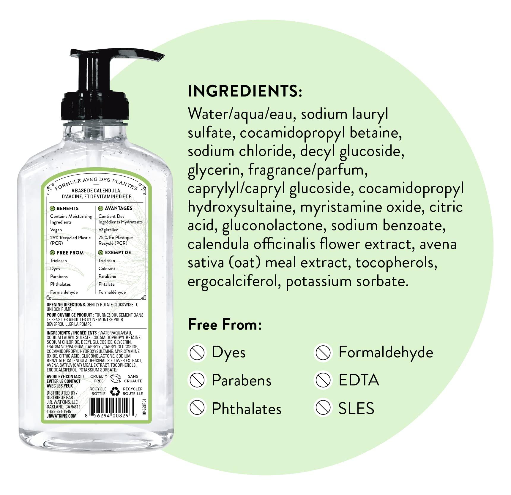 J.R. Watkins J.R. Watkins Gel Hand Soap, Scented Liquid Hand Wash for Bathroom or?Kitchen, USA Made and Cruelty Free, 11 fl oz, Aloe & Green Tea, 6 Pack