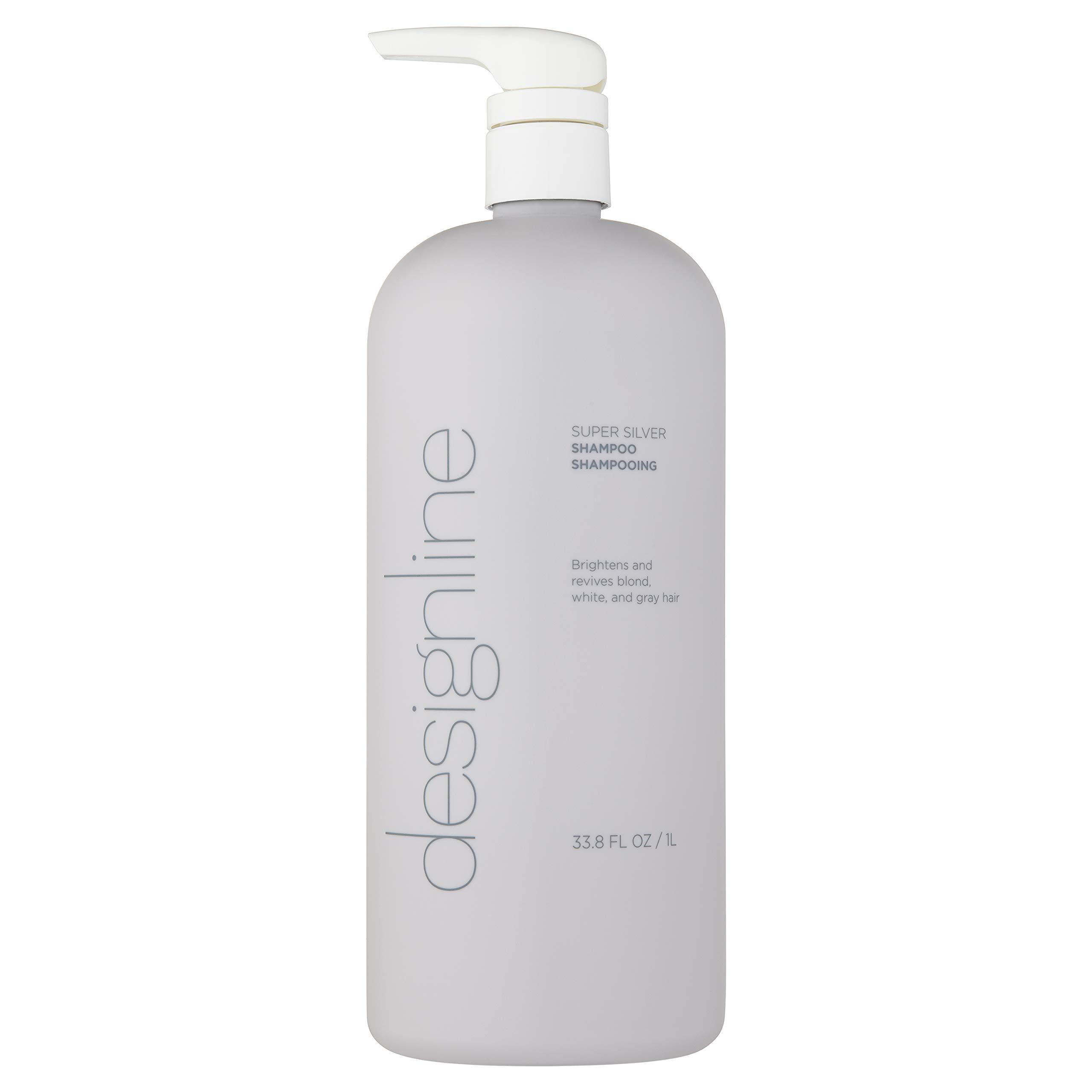 DESIGNLINE DESIGNLINE Super Silver Shampoo - Regis Restores Moisture, Boost Color for Blonde, Grey, White Hair, Strengthens and Improves Elasticity to Prevent Color Fade (33.8 oz.)