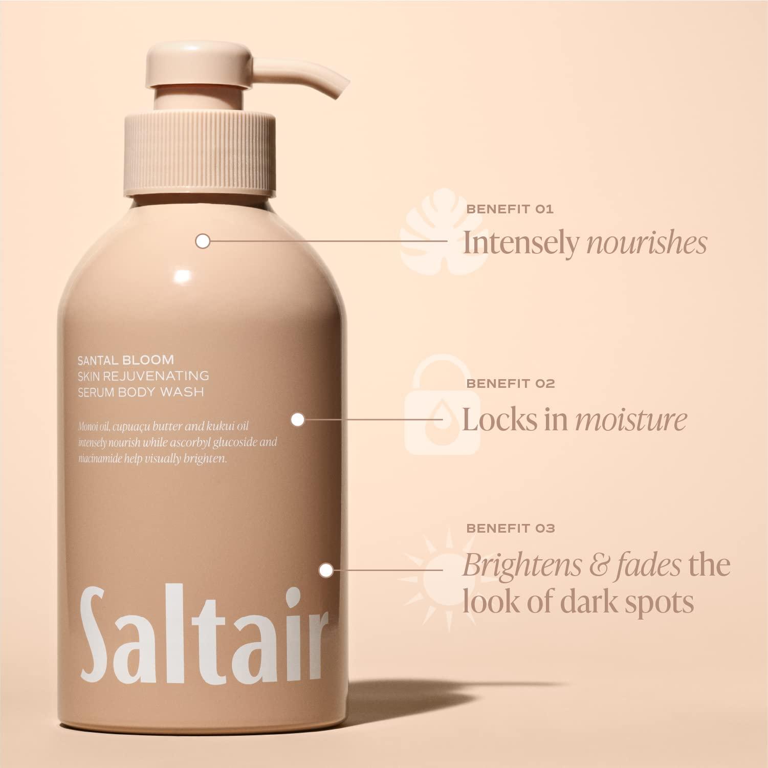 Saltair Saltair Body Wash, Santal Bloom 2-Pack. Moisturizing Body Cleanser with Monoi Oil and Cupuacu Butter. Luxury Shower Gel for Women. Vegan, Cruelty-Free Paraben Free. 2x 17oz Pump Bottles