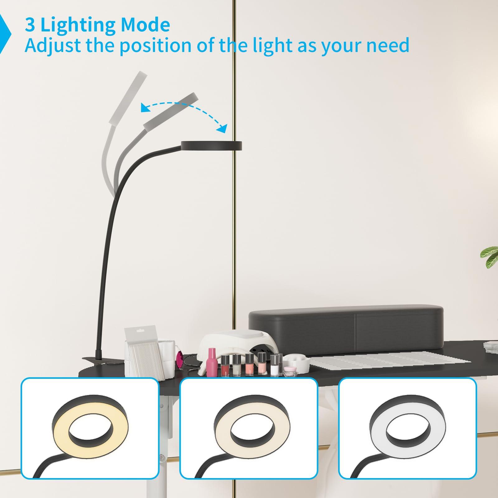 TABU TABU Portable Manicure Nail Table, Foldable Manicure Table with Dust Collector Fan, LED Lamp, 4 Lockable Wheels and Carry Bag, Professional Nail Desk with Wrist Cushion (Black)