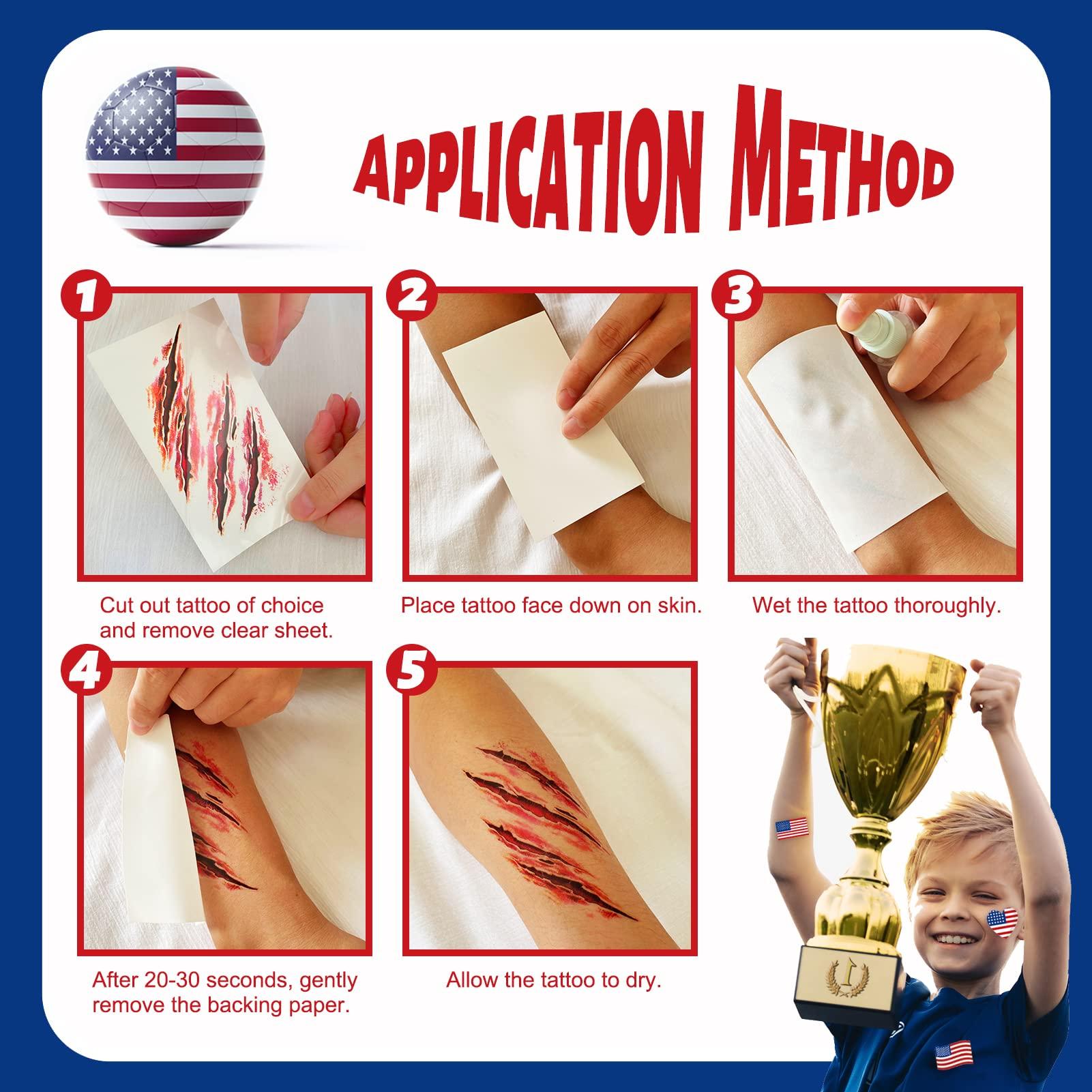 winthrop 20 Sheets 4th of July Temporary Tattoos for Women – Independence Day Waterproof Body Art Stickers