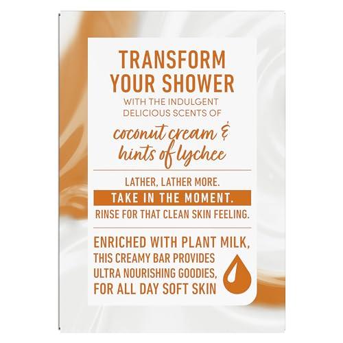 Dove Dove Plant Milk Cleansing Bar Soap Coconut Milk & Sugar Lychee Smooth Revitalizer 4 Count for Moisturized Skin Gentle Cleanser, No Sulfate Cleansers or Parabens, 98% Biodegradable Formula 5 oz