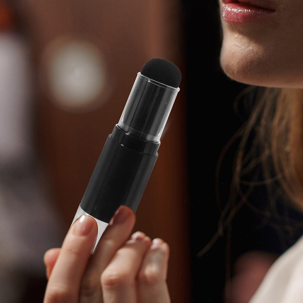 Beavorty Beavorty Retractable Makeup Brush 2pcs Brush Blush Brush Portable Powder Brushes Foundation Blending Brush with Refillable Bottle Jar for Powder Cosmetics A