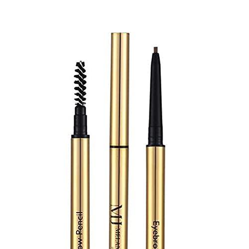 Melanie Jovanovic Eyebrow Definer Pencil | Fill in Draw Fine Lines and add volume to your Brows | Long Lasting and Waterproof | Precision Smart Double Ended Design | Mela Beauty Studio Professional Makeup (Ebony)