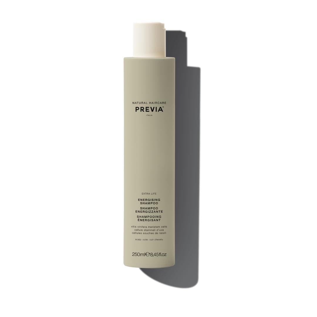 PREVIA PREVIA Energising Shampoo for Thinning Hair Loss Treatment Vegan Formula with Natural Stem Cells Sulfate and Paraben Free for Thicker Fuller Hair Strengthens Roots and Promotes Hair Growth 8.45 oz