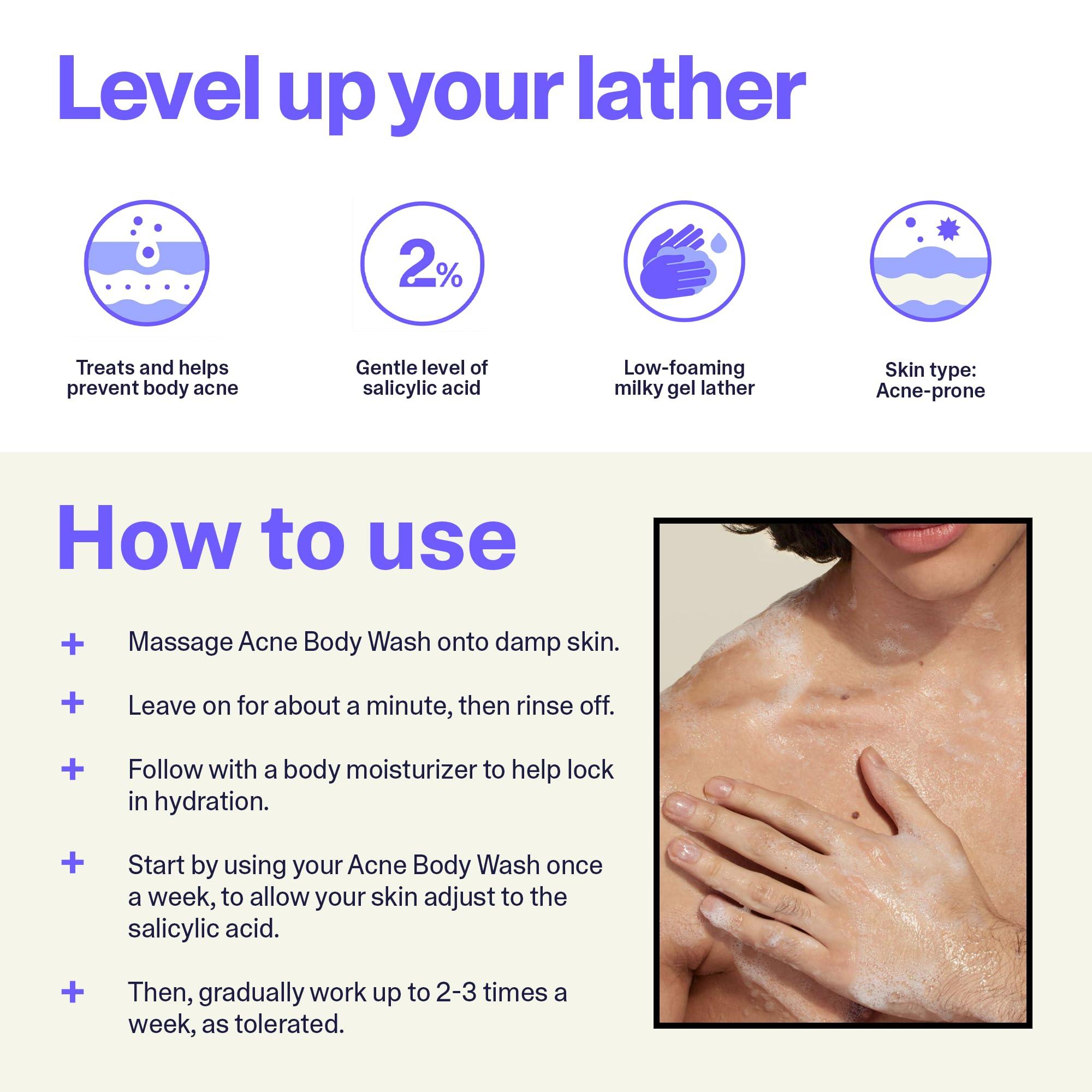 Curology Curology Face & Body Acne Skin Care Treatment Set, Acne Cleanser Face Wash with 2.5% Benzoyl Peroxide and Acne Body Wash with 2% Salicylic Acid