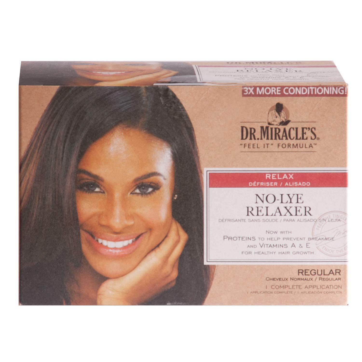 Dr. Miracle's Dr. Miracle's No-Lye Relaxer, With Proteins to Help Prevent Breakage & Vitamins A & E For Healthy Hair Growth, 1 Complete Application