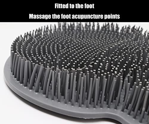 BENLIUDH BENLIUDH Foot Scrubbers for Use in Shower, Silicone Shower Foot Scrubber Mat with Suction Cups Foot Care Massages for Women & Men (Grey)