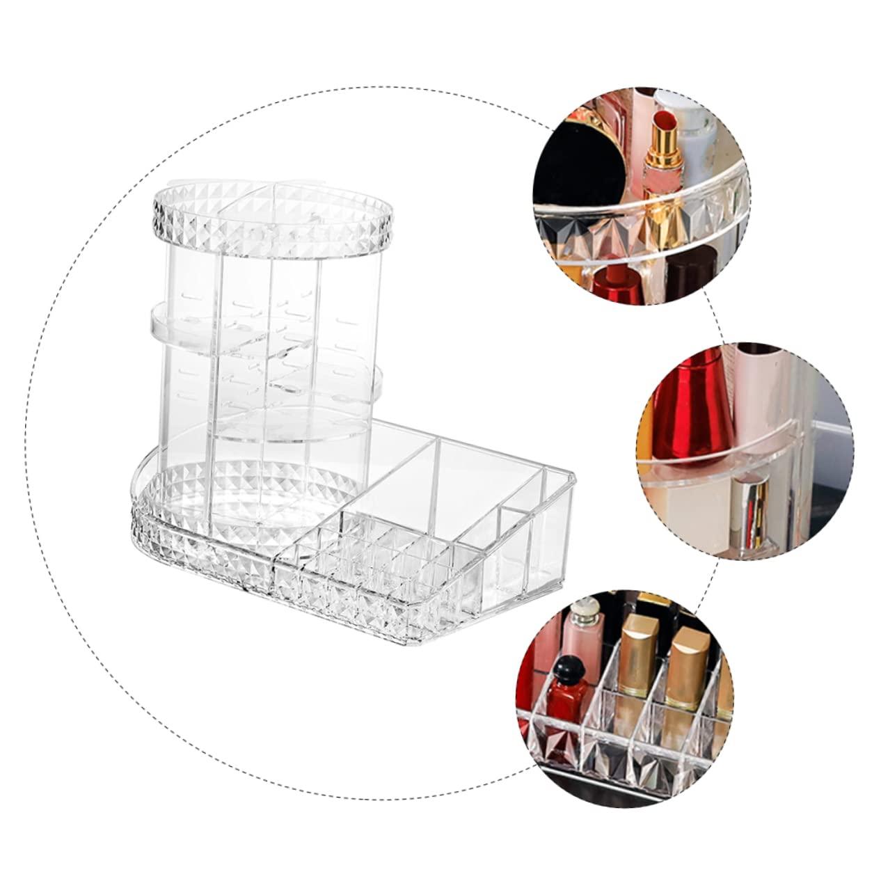 MERRYHAPY MERRYHAPY Cosmetics Organizer Container 1pc Makeup Storage Box Diamond Texture and Multi-functional Design