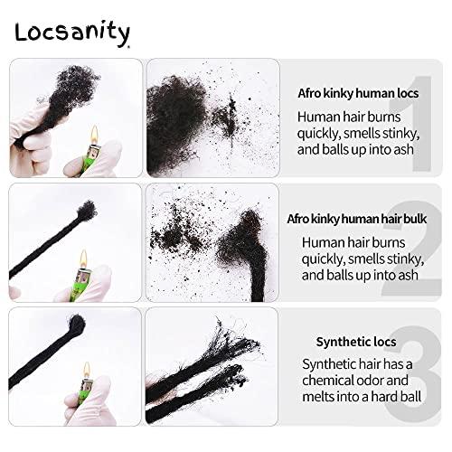 Locsanity 100% Human Hair Dreadlocks Extensions Handmade Medium 1/4" Width Pencil Sized Various Lengths With or Without Blonde or Red Tips - SOLD 100 LOCS IN A BUNDLE (Natural 27 Tips, 15")
