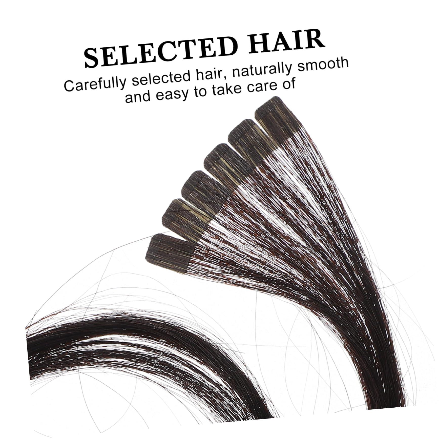 Lurrose Lurrose Black Hair Extensions Bands Brown Hair Extension Tape in Hair Extensions Human Hair Brown Duct Tape Hair Extension Straight Electric Straight Hair Clip Seamless Hair Curly