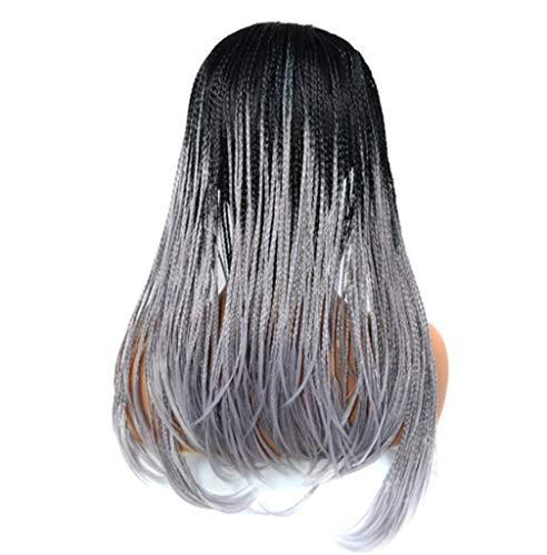 KXW KXW Braided Headband Wigs for Black Women, Long Braided Wigs with Handband Attached, Box Braid Wig Crochet Hair, Hip Hop Punk Style (4 Colors, 18in/45cm)