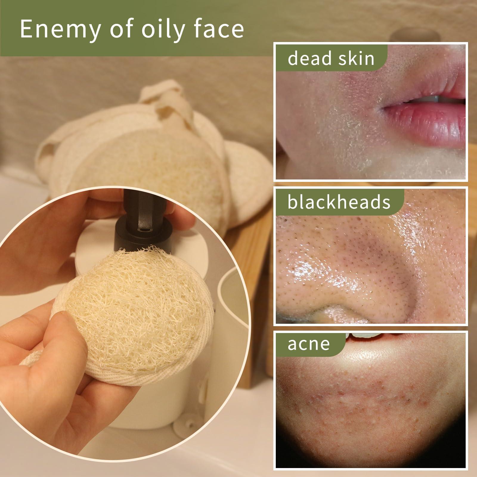 YOTDHUO Egyptian Loofah Face Scrubber(2Pack),Exfoliating Facial Scrub Pads Made from Natural Luffa for Women