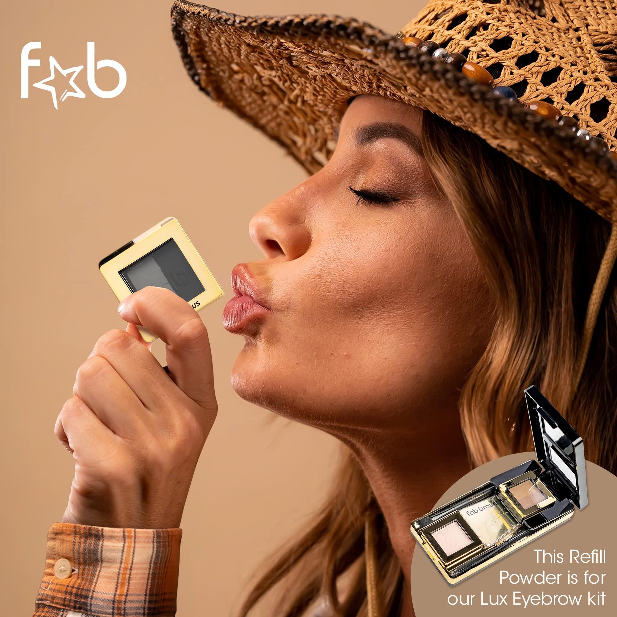 Fab Brows Lux Eyebrow Kit Refill Powder - Soft and Natural Eyebrow Definition for Slate/Black Brows On-The-Go