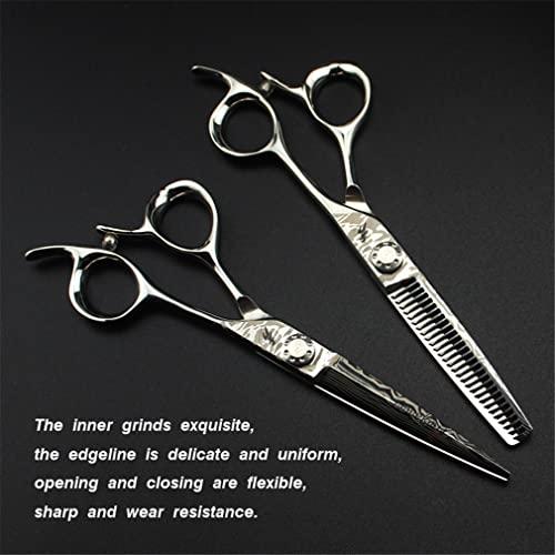 KOAIEZ 6.0 Inch Professional Haircut Scissors Kit, Multifunctional Styling Hair Barber Shears (Cutting Scissors + Thinning Scissors), for Men Women Adults Kids Home Salon