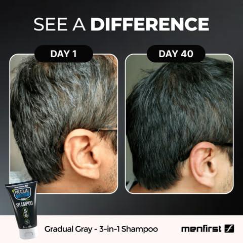 MENFIRST MENFIRST Gradual Gray - Good Bye Gray Hair- 3-in-1 Shampoo and Hair Pomade - 2 Pack Bundle