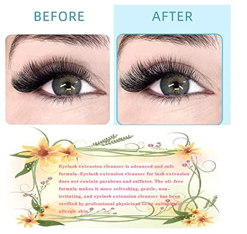 ARISON LASHES Eyelash Cleanser Concentrate 100ml Professional Lash Extensions Shampoo Natural Foaming Cleanser for Extensions Lashes with Salon Home Care-Makes 10 Bottles 60ml Eyelash Shampoo(Rose)