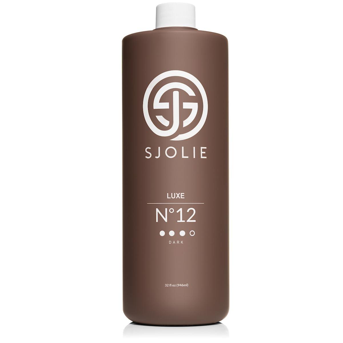 SJOLIE SUNLESS SJOLIE Spray Tan Solution - Luxe 12 - Violet Based Dark Blend | Sunless Tanning Solution for Deep, Dark Bronze Finish, All Natural (32oz)