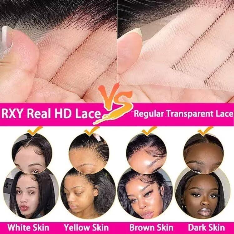 RXY RXY 200 Density 30 Inch 13x6 HD Lace Front Wigs Human Hair,Straight Full Lace Frontal Human Hair Wigs Pre Plucked For Black Women,Brazilian Virgin Human Hair Wig Can Be dyed & bleached