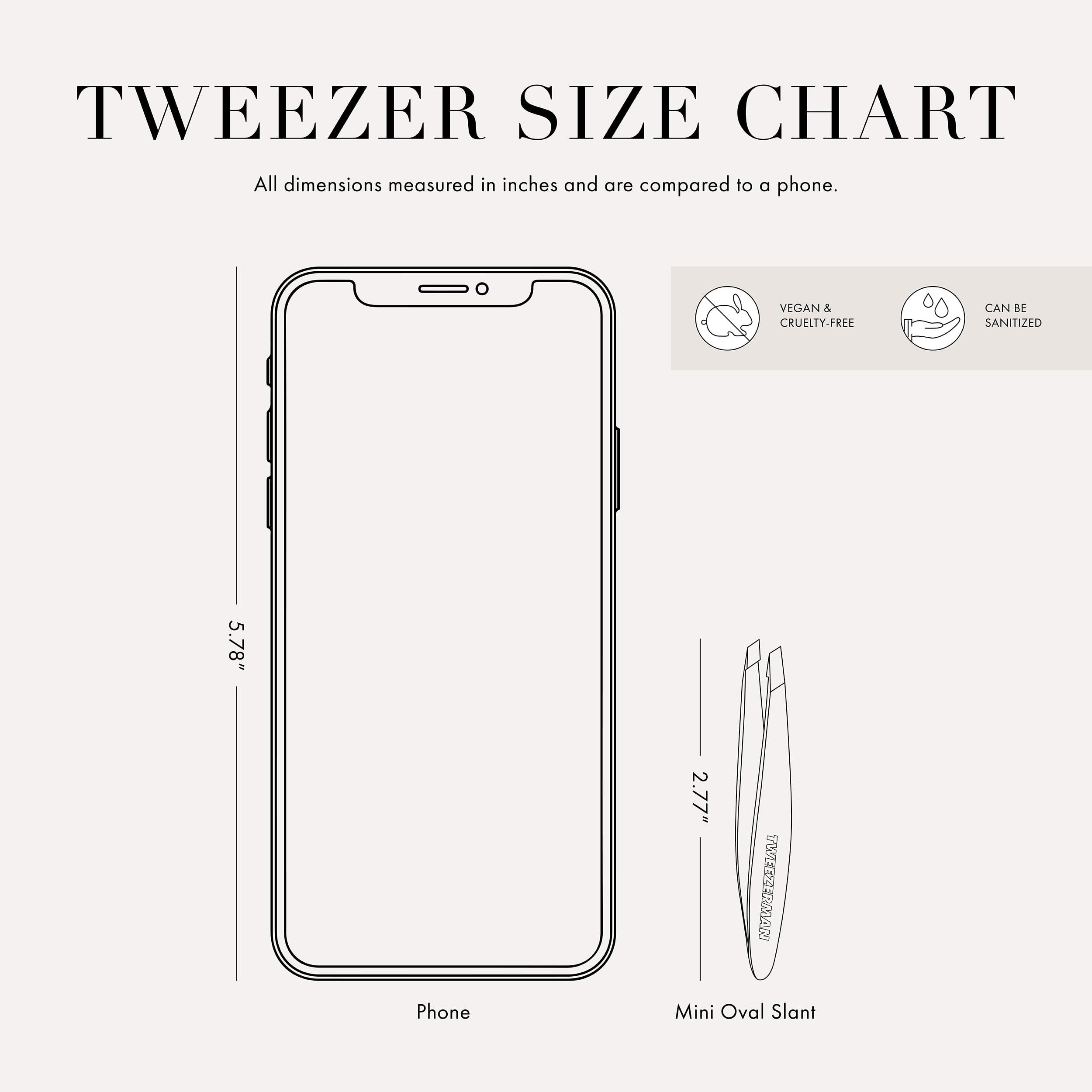 Tweezerman Tweezerman NYC Mini Slant Tweezer - Tweezers for Eyebrows, Travel Tweezers for Eyebrows, Facial Hair, Ingrown Hair
