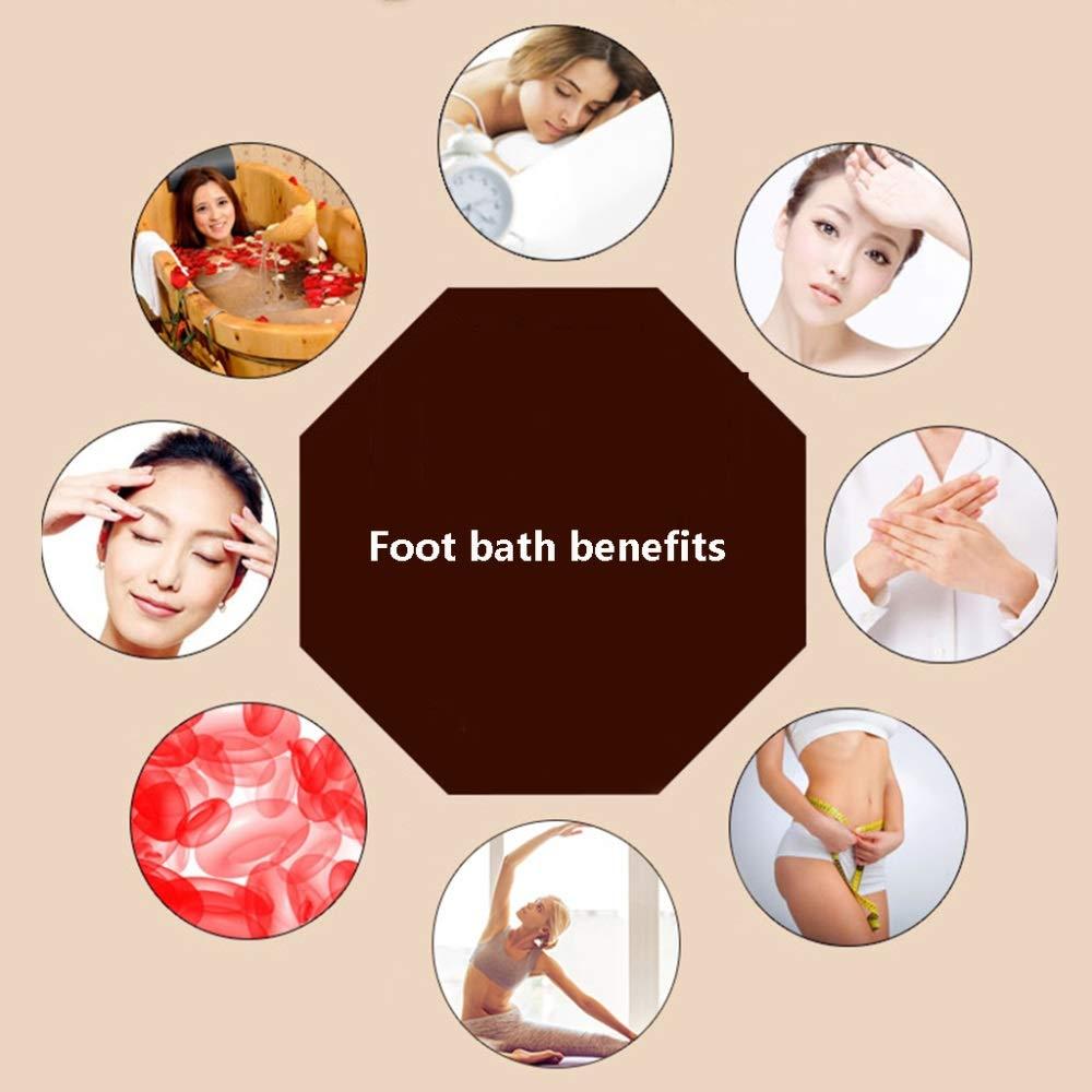 Katzowen Foot Massager Spa Wooden Foot Tub, Household Foot Bath Barrel, Thick Round Foot Bath Barrel, Foot Bath, Family Health Gift,36cm (Color : Covered)