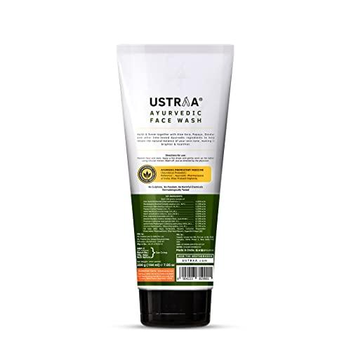 Ustraa Ustraa Ayurvedic Haldi & Neem Face Wash -200g, Brightening & Deep Cleansing, No Sulphate, No Paraben