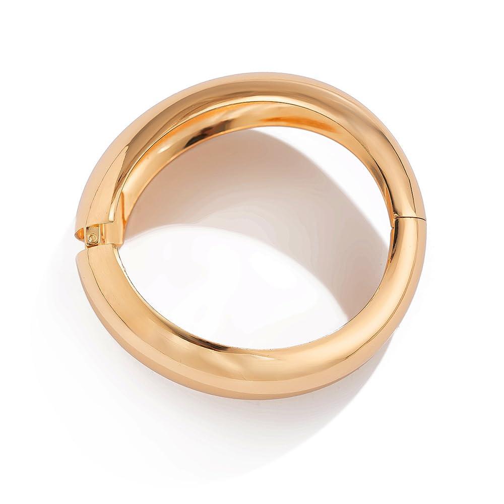 Denifery Denifery Gold Bangles for Women Cuff Bangle Bracelets Wide Chunky Gold Bracelet Open Wrist Cuff Bracelet Thick Irregular Cuff Open Wide Gold Bracelet Minimalist Jewelry (Gold)
