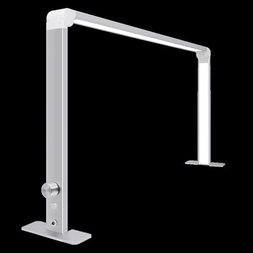 RYAZOZA RYAZOZA LED Half Moon Nail Desk Lamp, Square Foldable Nail Desk Lamp, Foldable 4000-6500k 36w Adjustable Brightness for Lash Tech, Cosmetic, Tattoo, Eyebrows(Color:Silver)
